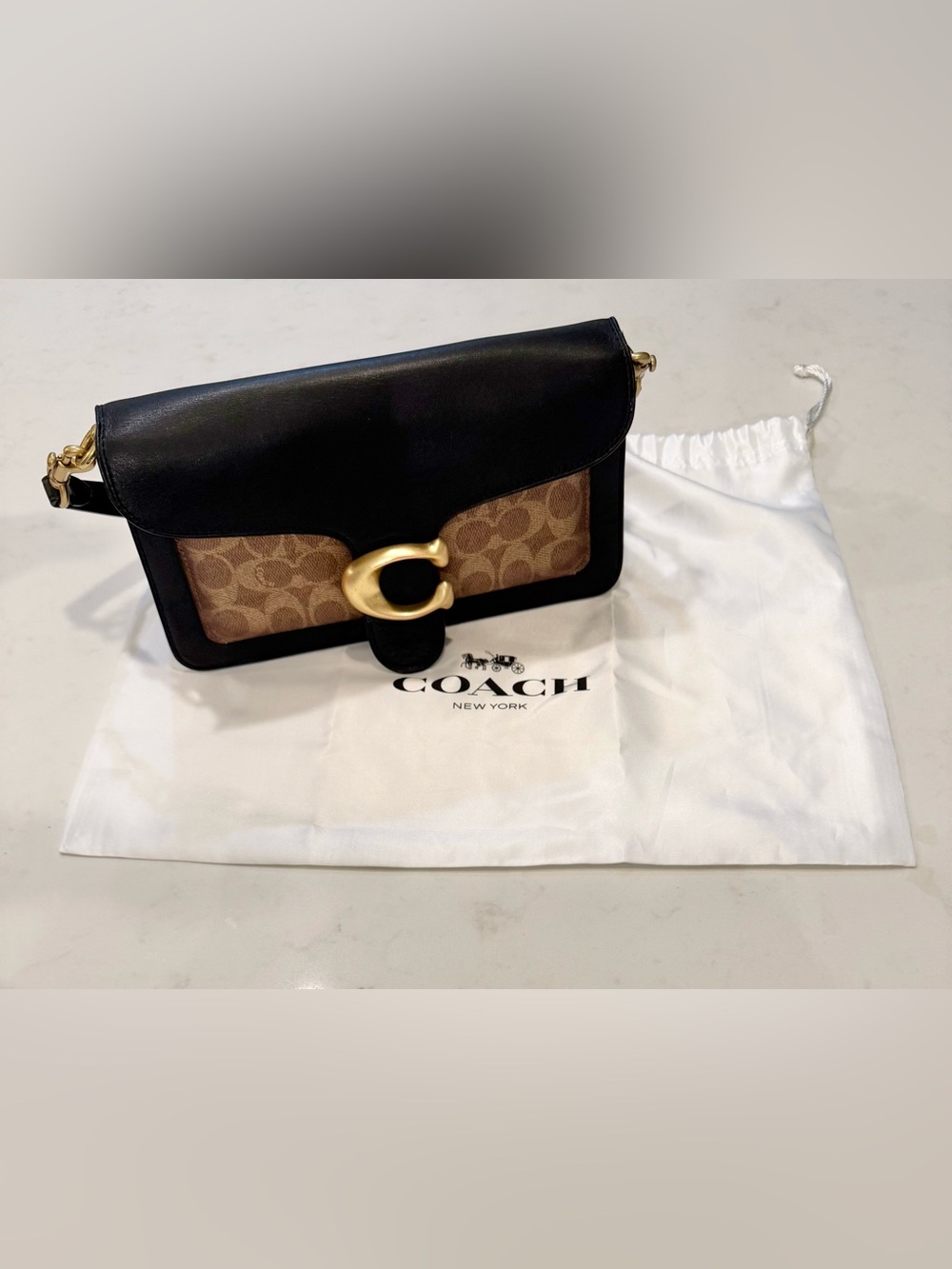 Coach Black & Brown Signature C-Closure Crossbody Bag